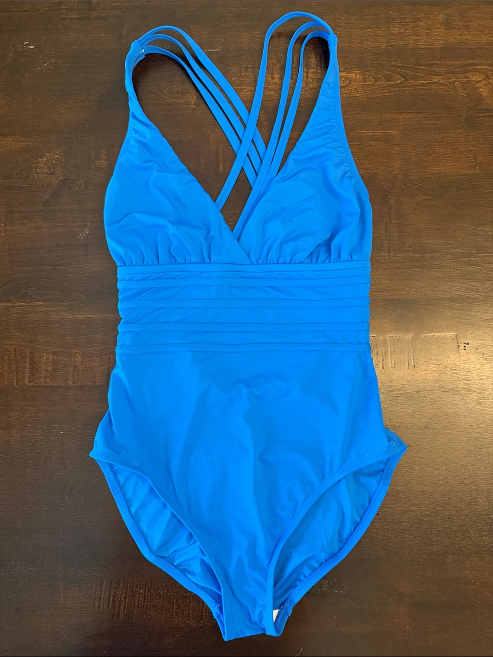 Woman’s Blue One-Piece Swimsuit with Cross-Back Straps - Size S/M